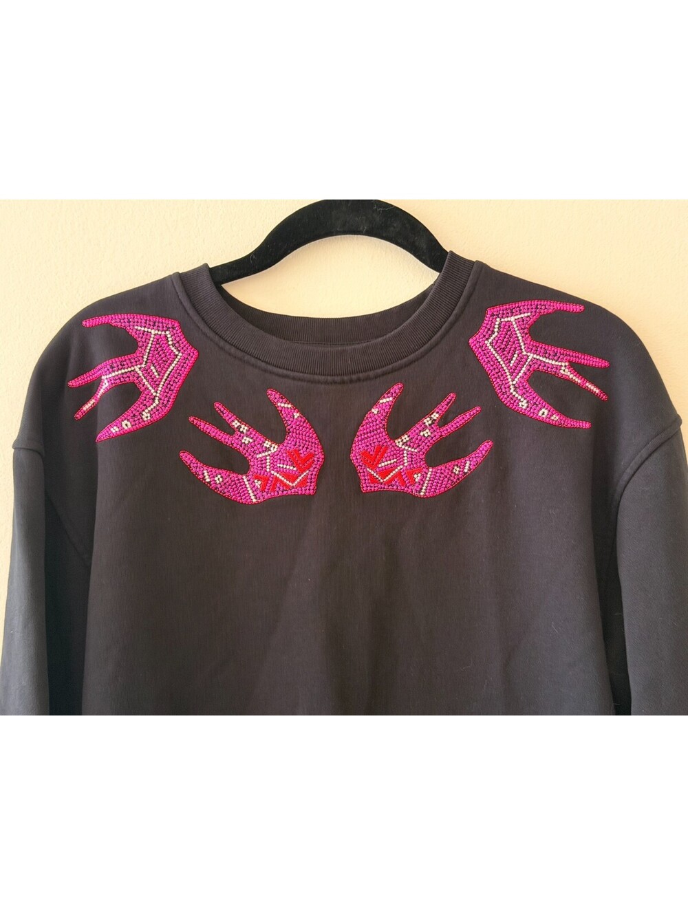 Alexander McQueen MCQ Swallow Embroidered Crewneck sweater Birds S - Picture 2 of 10